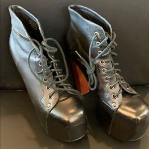Jeffrey Campbell lace up booties